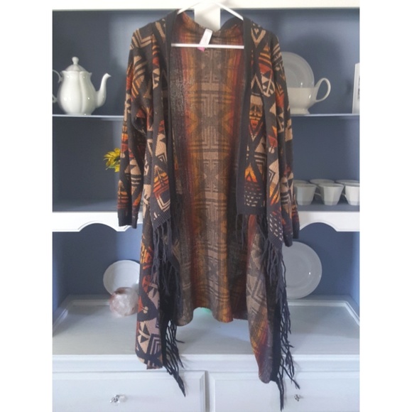 Xhilaration Sweaters - Tribal Design Duster Cardigan Xhilaration Sweaters - Tribal Design Duster Cardigan